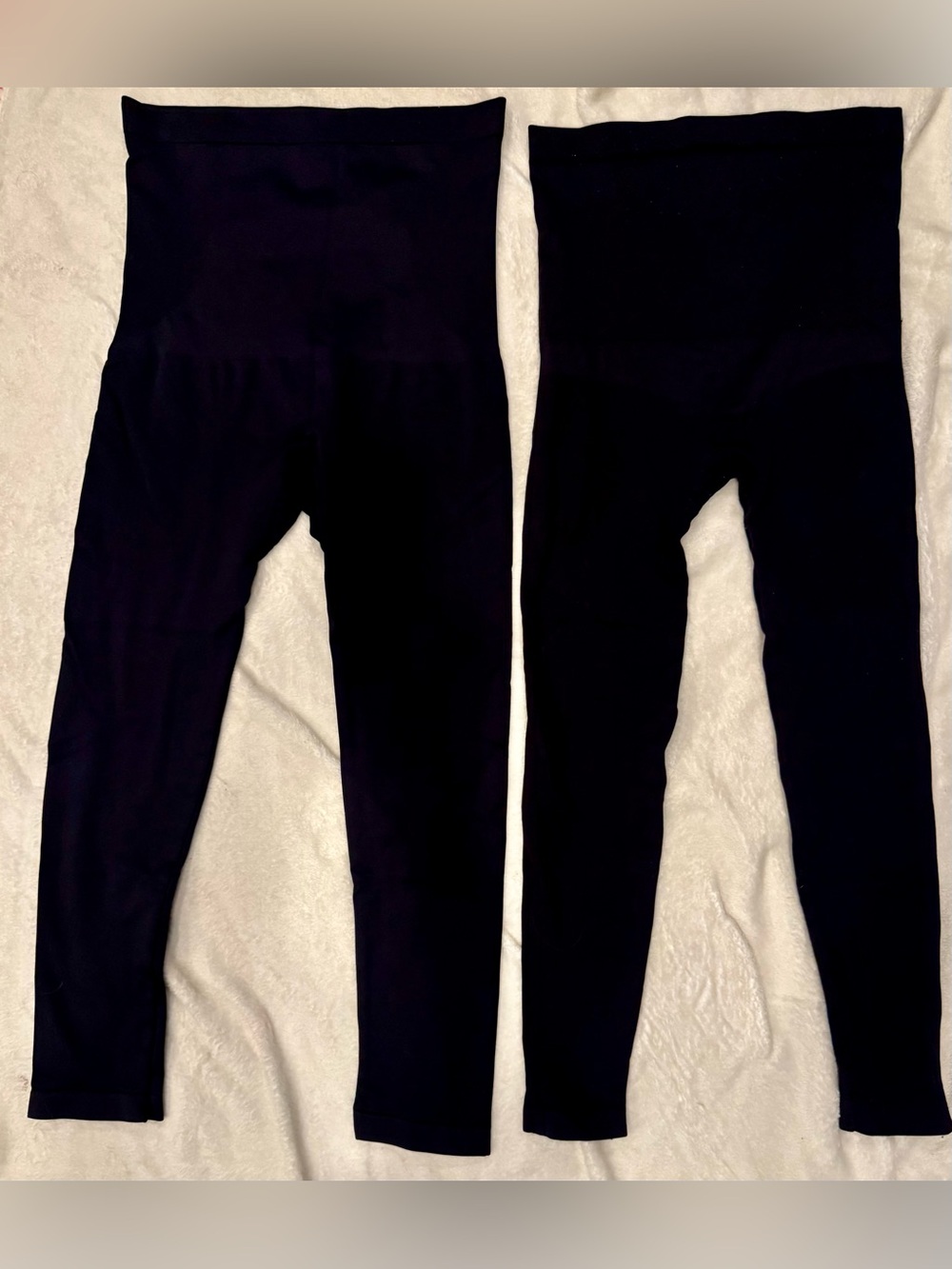 High Waisted Spanx-Like Black Leggings - Pack of 2